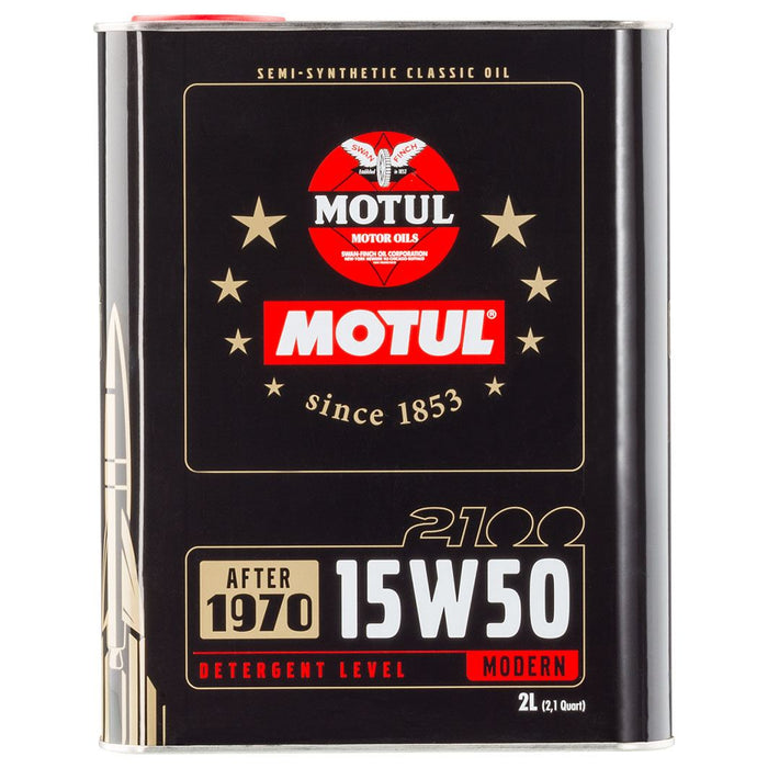Motul Classic 2100 15W50 Semi Synthetic Oil Modern Detergent 2L 104512
