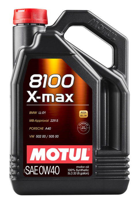 Motul 8100 0W40 X-Max Engine Oil 5 Litter Available in 1 Pack, 2 Pack, 4 Pack