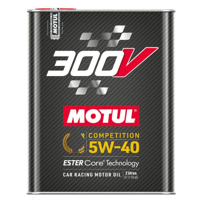 Motul 300V Competition 5W40 Ester Core Technology Car Racing Oil 100% Synthetic Racing Motor Oil, 2L (2.1 qt.)