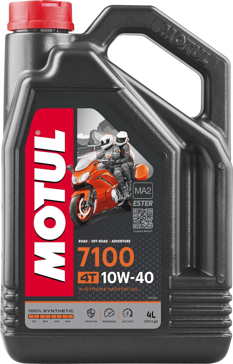 Motul 7100 4T 10W40 100% Synthetic Motorcycle Engine Oil 104092 4L