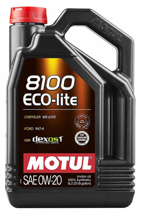 Motul 8100 0W20 ECO-LITE 100% Synthetic Engine Oil 108536 5L 1 Pack
