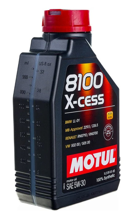 Motul 8100 X-CESS 5W-30 – Full Synthetic Engine Oil – 1L (SKU 108944) / 5L (SKU 108946)