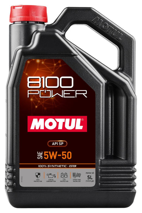 Motul 8100 POWER 5W50 100% Synthetic Engine Oil 111812 5L