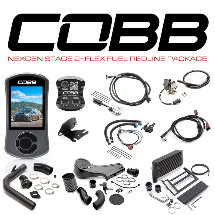 Cobb Subaru NexGen Stage 2 + CAN Flex Fuel Redline Carbon Fiber Power Package WRX 6MT 2018-2021 (Black)