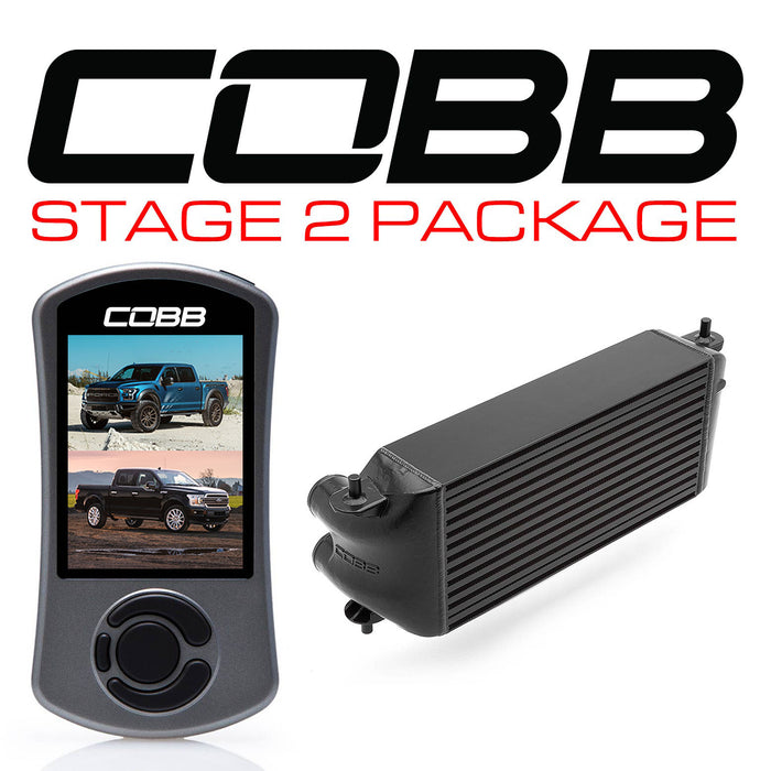 COBB Ford Stage 2 Power Package Black (Factory Location Intercooler, No Intake) with TCM F-150 Ecoboost Raptor / Limited