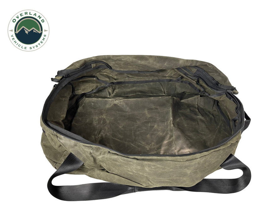 Rallitek Overland Vehicle Systems x RalliTEK Large Duffle with Handle and Straps - Waxed Canvas