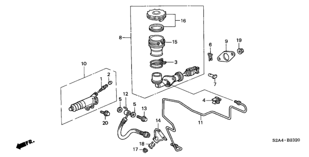OEM Japan Clutch Slave Cylinder S/C Assy Honda S2000 2000-2003 46930-S2A-003