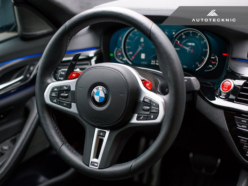 AutoTecknic Replacement Carbon Steering Wheel Top Cover - F95 X5M | F96 X6M