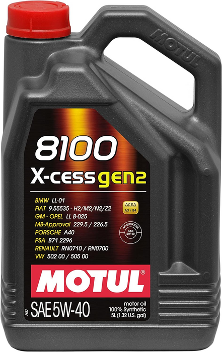 Motul 8100 X-cess GEN2 5W40 1L & 5L Synthetic Engine Oil