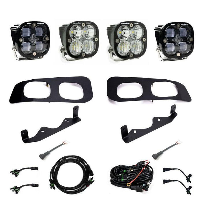 Baja Designs 2023+ Ford F250/F350 Super Duty Squadron SAE/Sport Fog Pocket Kit - Clear Toggle