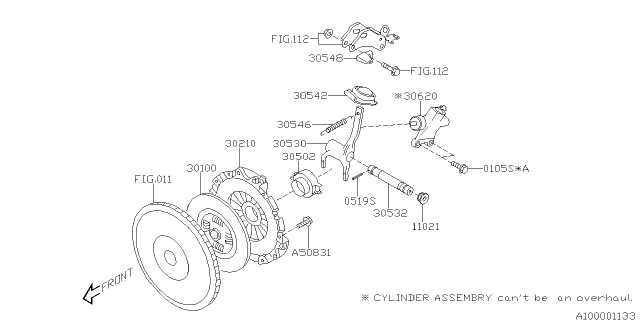 OEM Japan Clutch Slave Cylinder for Subaru Impreza WRX STi 2006-2014, WRX STi 2015-2020 30620-AA150