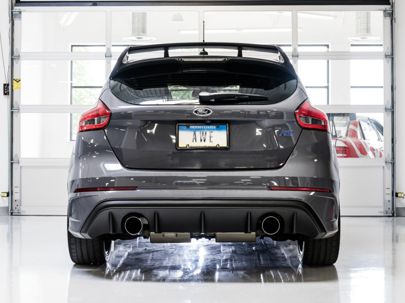 AWE Tuning Ford Focus RS Touring Edition Cat-Back Exhaust- Non-Resonated - Chrome Silver Tips