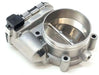 Metallic throttle body on a white background
