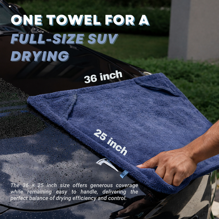 Pristinewerks Premium Car Drying Towel – Scratch-Free, Super Absorbent Microfiber with Hand Control Pockets