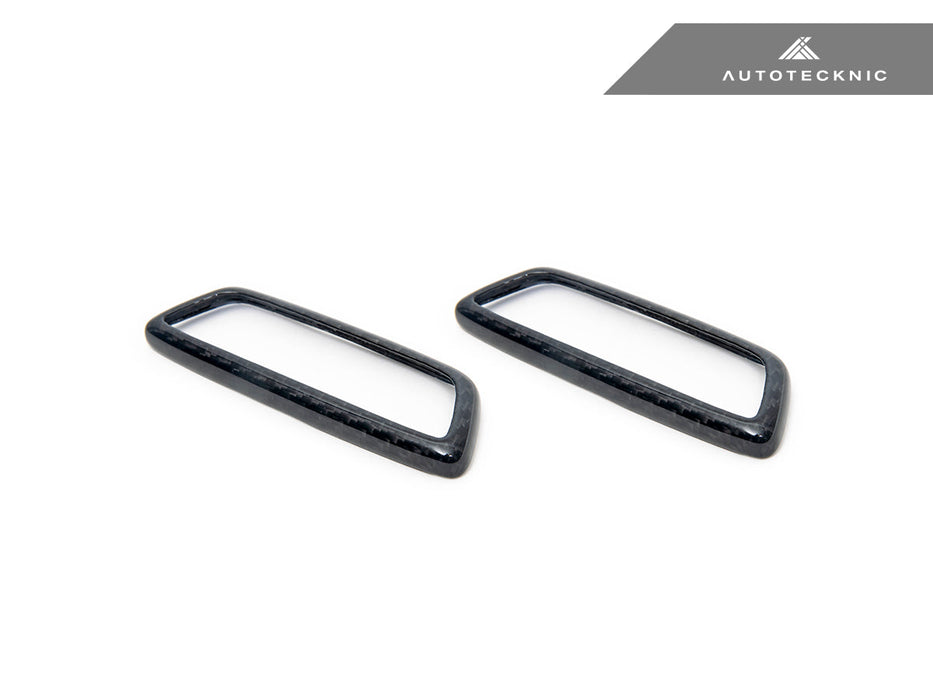 AutoTecknic Dry Carbon Front Seat Illuminated Emblem Surround Set - BMW M