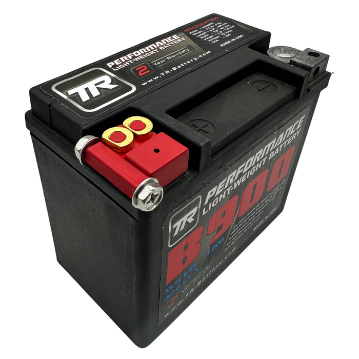 TR-B900 9LBS AGM Lightweight Battery Street Use Track Use Race Use Universal Fit with CTEK Battery Tender (Optional)