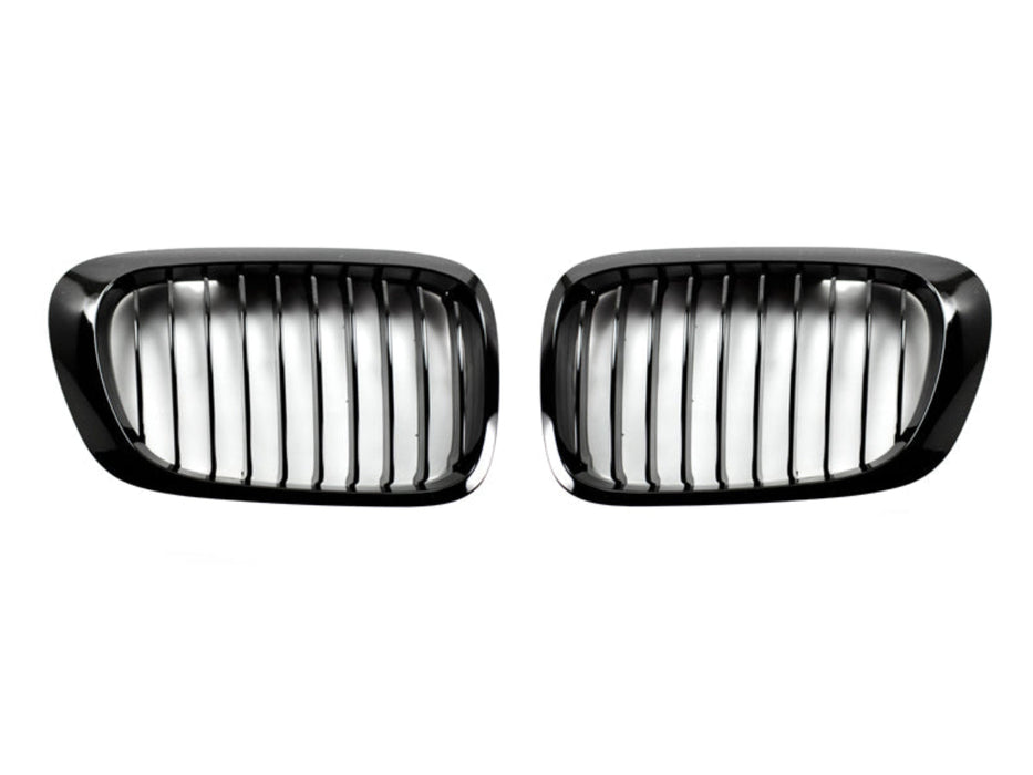 AutoTecknic Glazing Black Front Grille Set - BMW E46 3-Series Coupe Pre-Facelift | M3