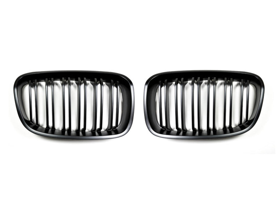 AutoTecknic Dual-Slats Stealth Black Front Grille Set - BMW F20 1-Series