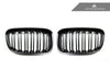 AutoTecknic Dual-Slats Stealth Black Front Grille Set - BMW F20 1-Series
