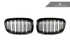 AutoTecknic Dual-Slats Gloss Black Front Grille Set - BMW F20 1-Series