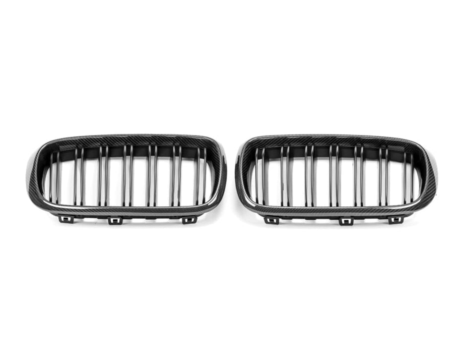 AutoTecknic Dual-Slats Carbon Fiber Front Grille Set - BMW F15 X5 | F85 X5M | F16 X6 | F86 X6M