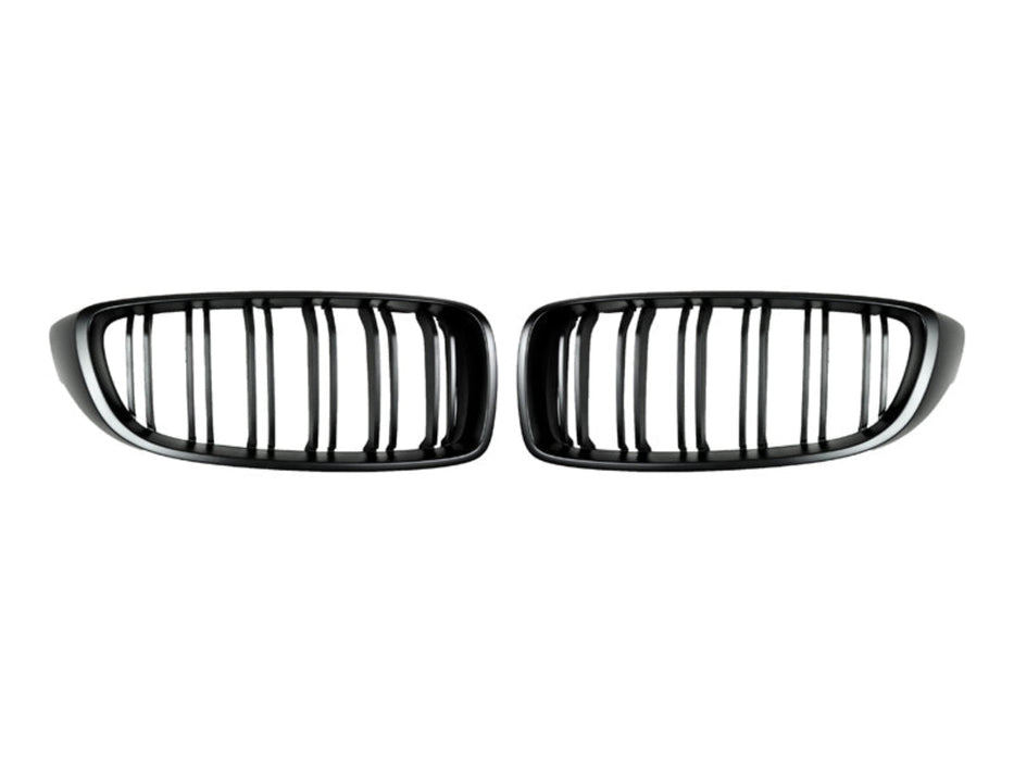 AutoTecknic Dual-Slats Stealth Black Front Grille Set - F32/ F36 4-Series | F80 M3 | F82 M4