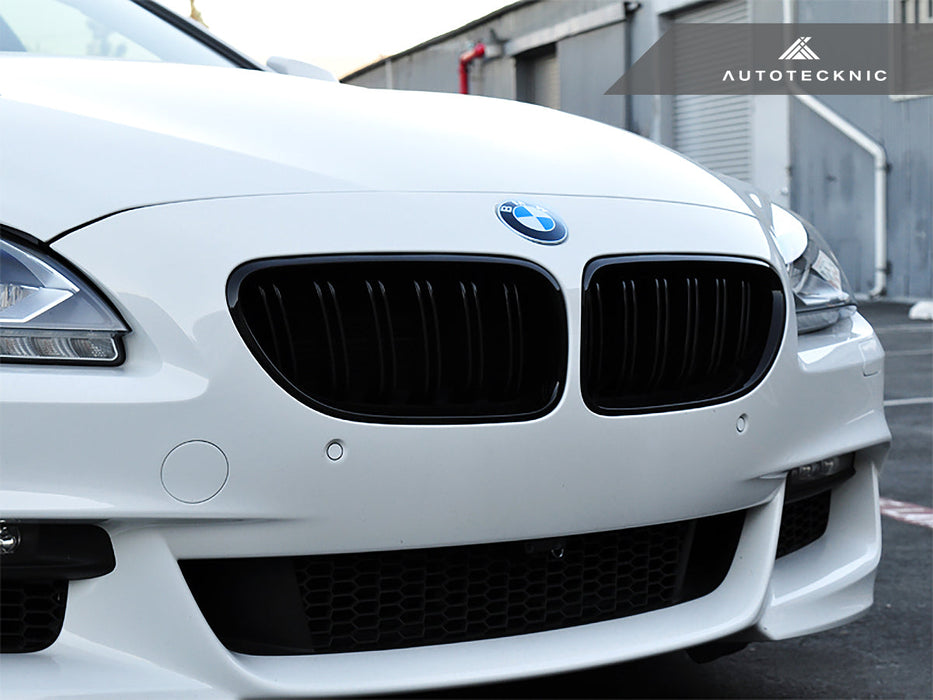 AutoTecknic Dual-Slat Glazing Black Front Grille Set - BMW F06 Gran Coupe | F12 Coupe | F13 Cabrio | 6-Series & M6