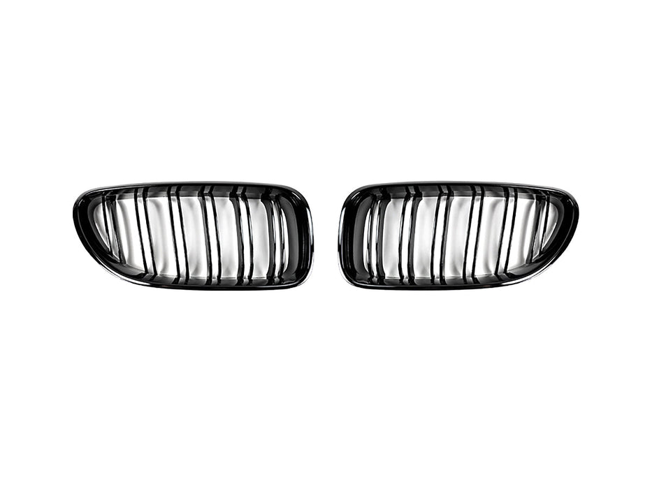 AutoTecknic Dual-Slat Glazing Black Front Grille Set - BMW F06 Gran Coupe | F12 Coupe | F13 Cabrio | 6-Series & M6