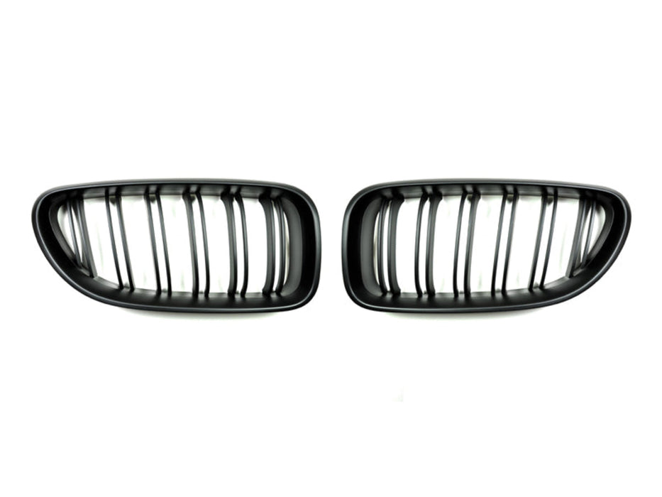 AutoTecknic Dual-Slats Stealth Black Front Grille Set - BMW F06 Gran Coupe | F12 Coupe | F13 Cabrio | 6-Series & M6