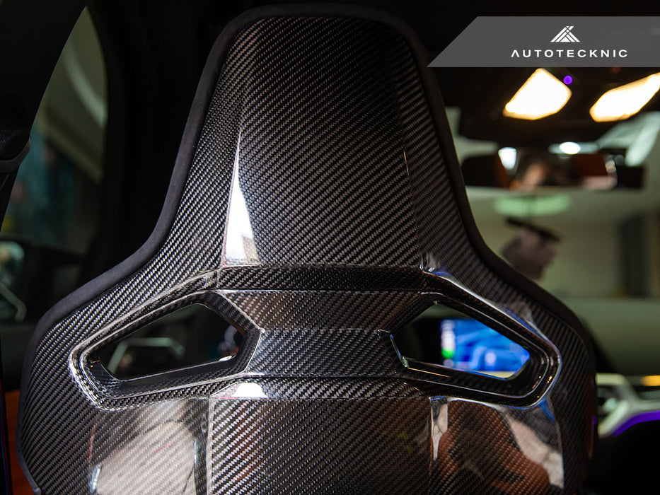 AutoTecknic Dry Carbon Fiber Seat Belt Outlet Cover Set - BMW G80 M3 | G82 M4 | G87 M2 | M Carbon Bucket Seats