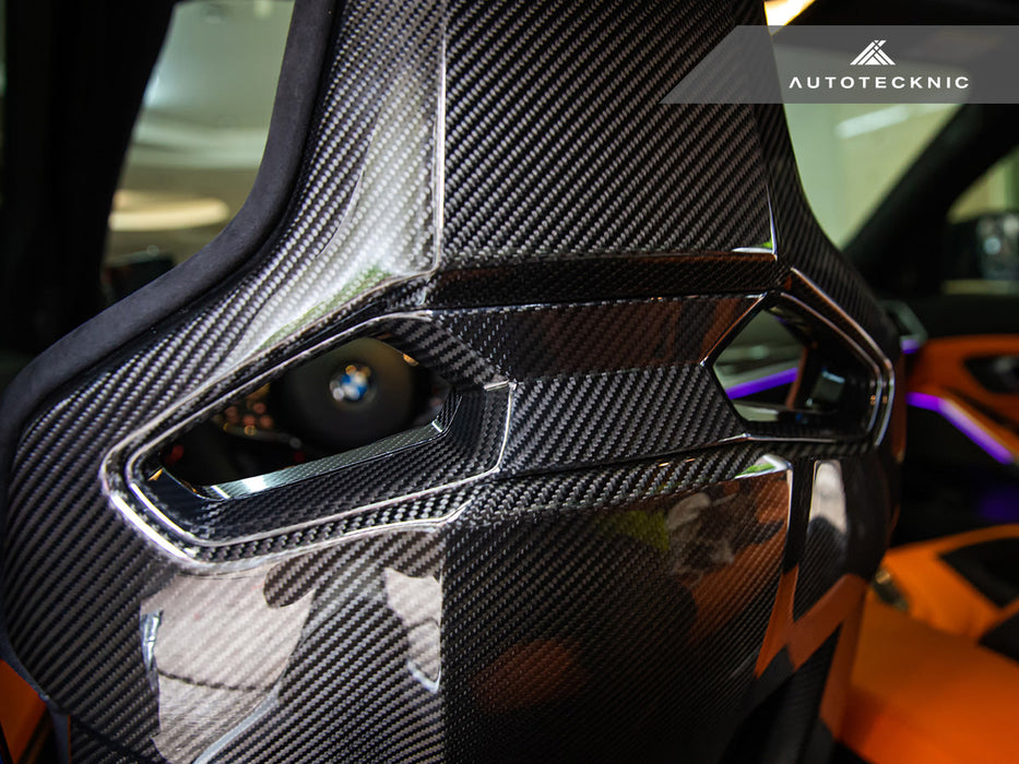 AutoTecknic Dry Carbon Fiber Seat Belt Outlet Cover Set - BMW G80 M3 | G82 M4 | G87 M2 | M Carbon Bucket Seats