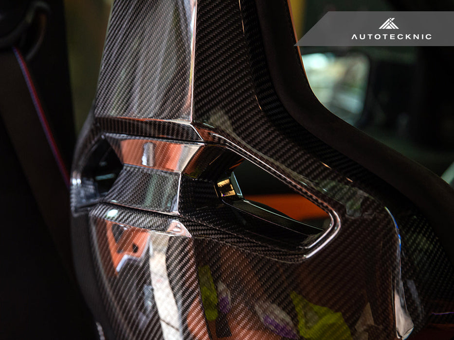 AutoTecknic Dry Carbon Fiber Seat Belt Outlet Cover Set - BMW G80 M3 | G82 M4 | G87 M2 | M Carbon Bucket Seats