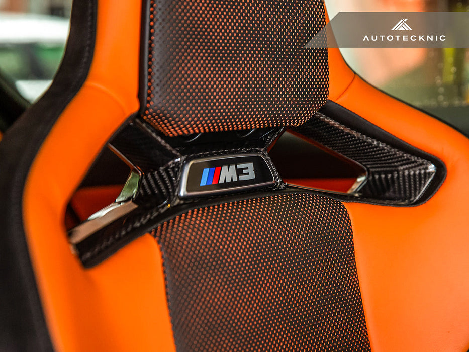 AutoTecknic Dry Carbon Fiber Seat Belt Outlet Cover Set - BMW G80 M3 | G82 M4 | G87 M2 | M Carbon Bucket Seats