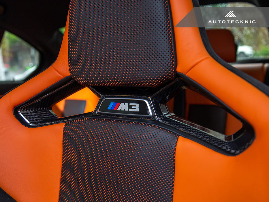 AutoTecknic Dry Carbon Fiber Seat Belt Outlet Cover Set - BMW G80 M3 | G82 M4 | G87 M2 | M Carbon Bucket Seats
