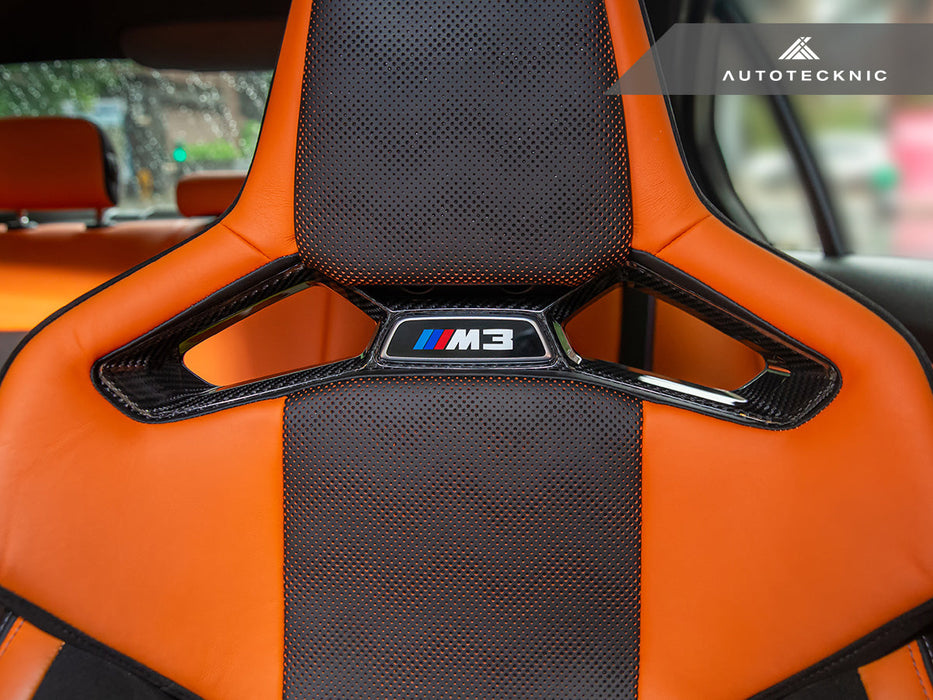 AutoTecknic Dry Carbon Fiber Seat Belt Outlet Cover Set - BMW G80 M3 | G82 M4 | G87 M2 | M Carbon Bucket Seats