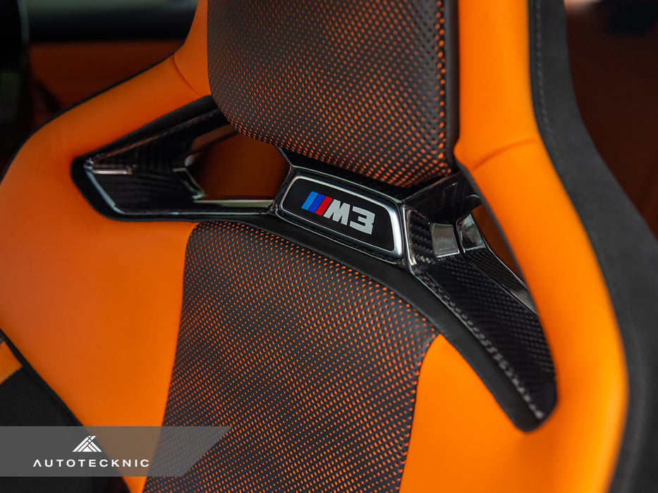 AutoTecknic Dry Carbon Fiber Seat Belt Outlet Cover Set - BMW G80 M3 | G82 M4 | G87 M2 | M Carbon Bucket Seats