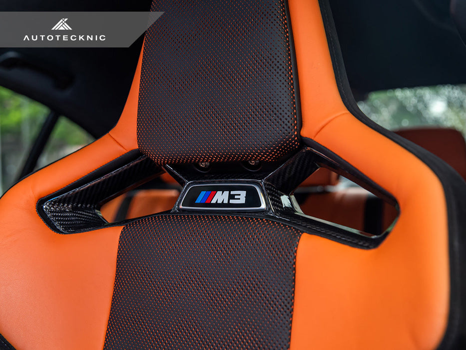 AutoTecknic Dry Carbon Fiber Seat Belt Outlet Cover Set - BMW G80 M3 | G82 M4 | G87 M2 | M Carbon Bucket Seats