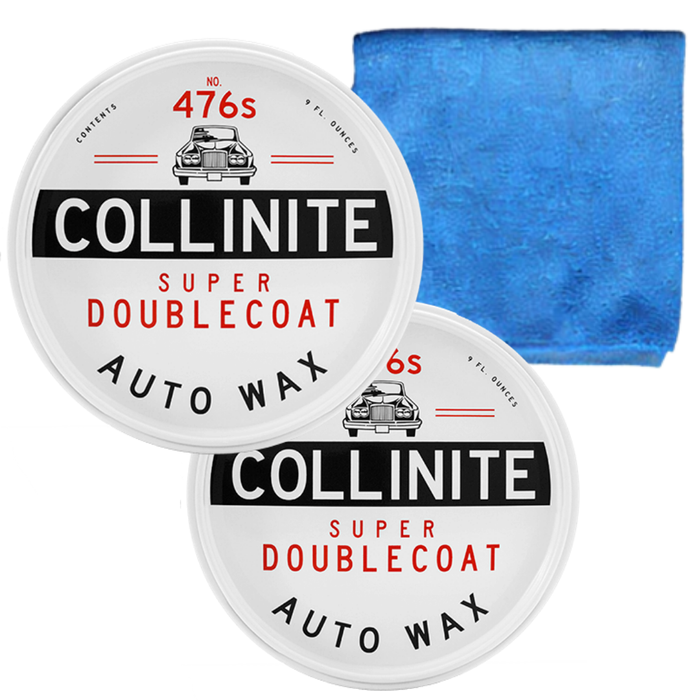 Collinite 476s Super Doublecoat Auto Paste Wax 18 Oz 2 Pack with Microfiber Towel