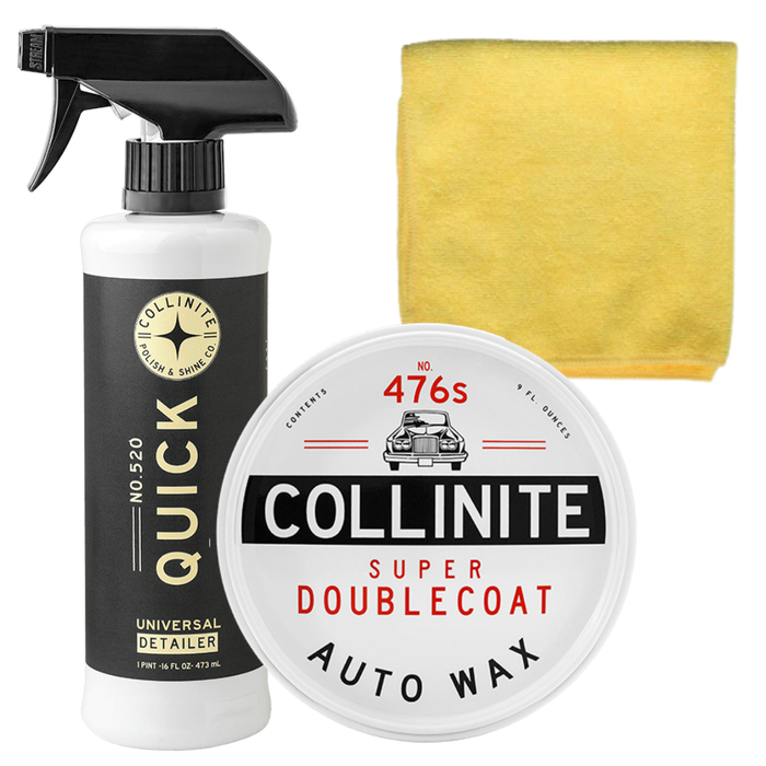 Collinite 520 Quick Detailer & 476s Super Doublecoat Wax Combo with Microfiber Towel