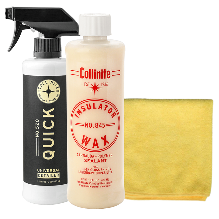 Collinite 520 Post Haste Quick Detailer & 845 Insulator Wax Combo with Microfiber Towel