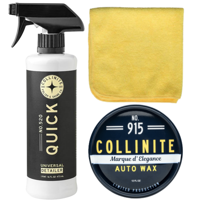 Collinite 520 Quick Detailer & 915 Marque D'Elegance Wax Combo with Microfiber Towel