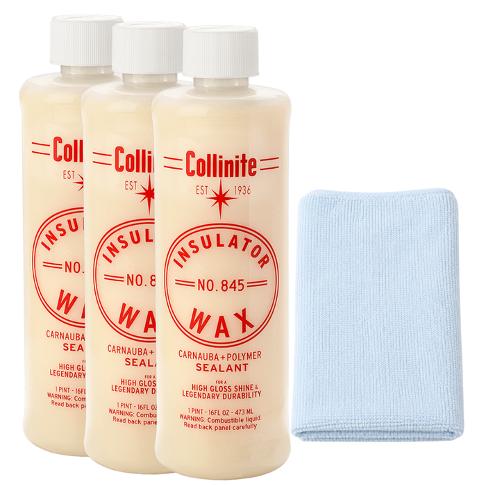 Collinite No. 845 Insulator Wax 3 Pack, 16 Fl Oz Each with Microfiber Towel