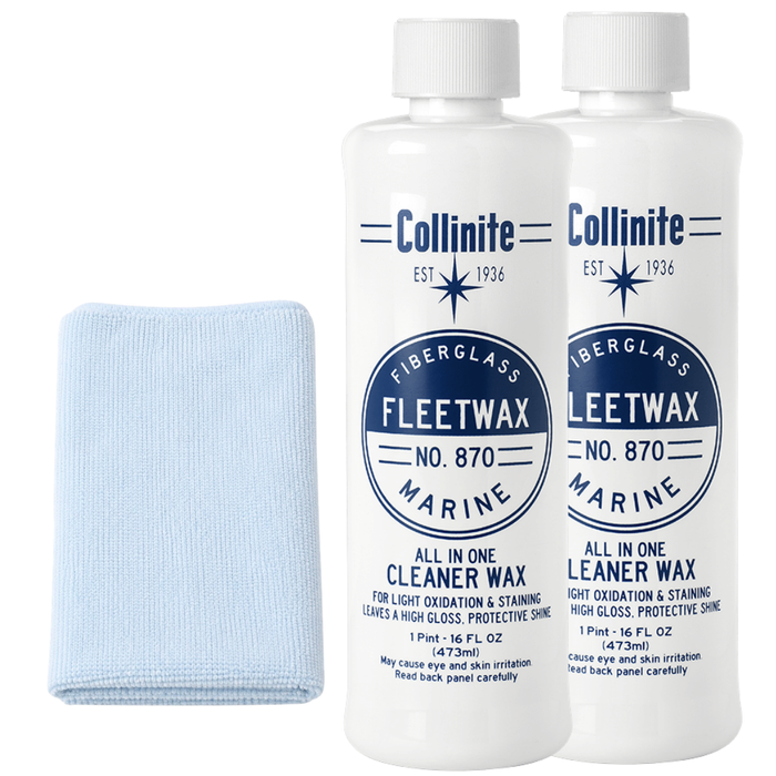 Collinite 870 Fleetwax Cleaner-Wax 2 Pack with Microfiber Towel