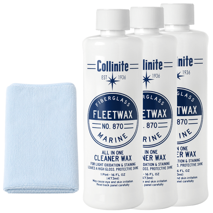 Collinite 870 Fleetwax Cleaner-Wax 3 Pack with Microfiber Towel