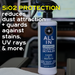 Collinite All In Ceramic Interior Detailer bottle with text about SiO2 protection in a car interior.
