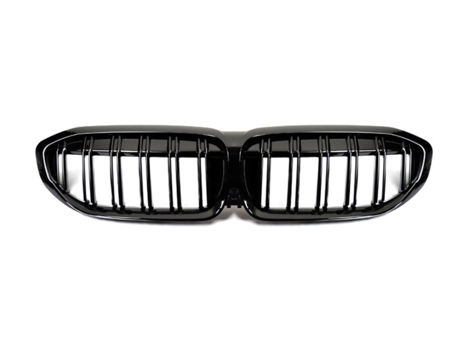 AutoTecknic Dual-Slat Glazing Black Front Grille - BMW G20 3-Series Pre-LCI