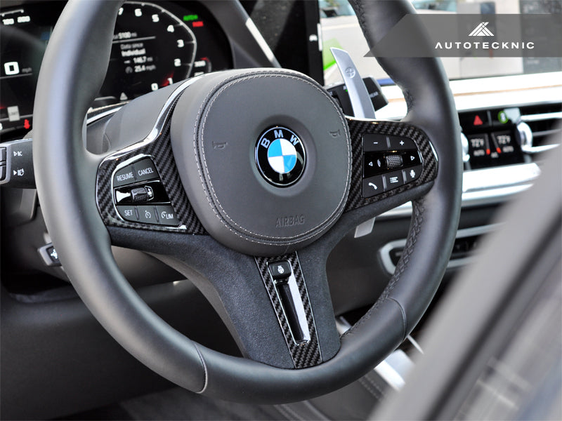 AutoTecknic Carbon Alcantara Steering Wheel Trim - G05 X5 | G06 X6 | G07 X7