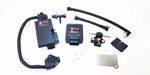 Automotive parts including a black box with wiring on a white background