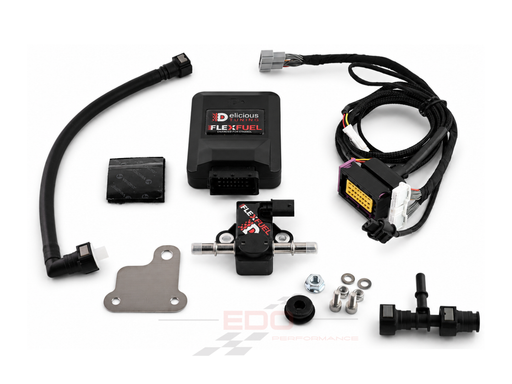 Flex fuel conversion kit with various components on a white background