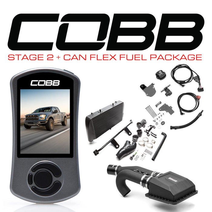 Cobb Ford Stage 2 + CAN Flex Fuel Power Package Black with TCM F-150 Ecoboost Raptor